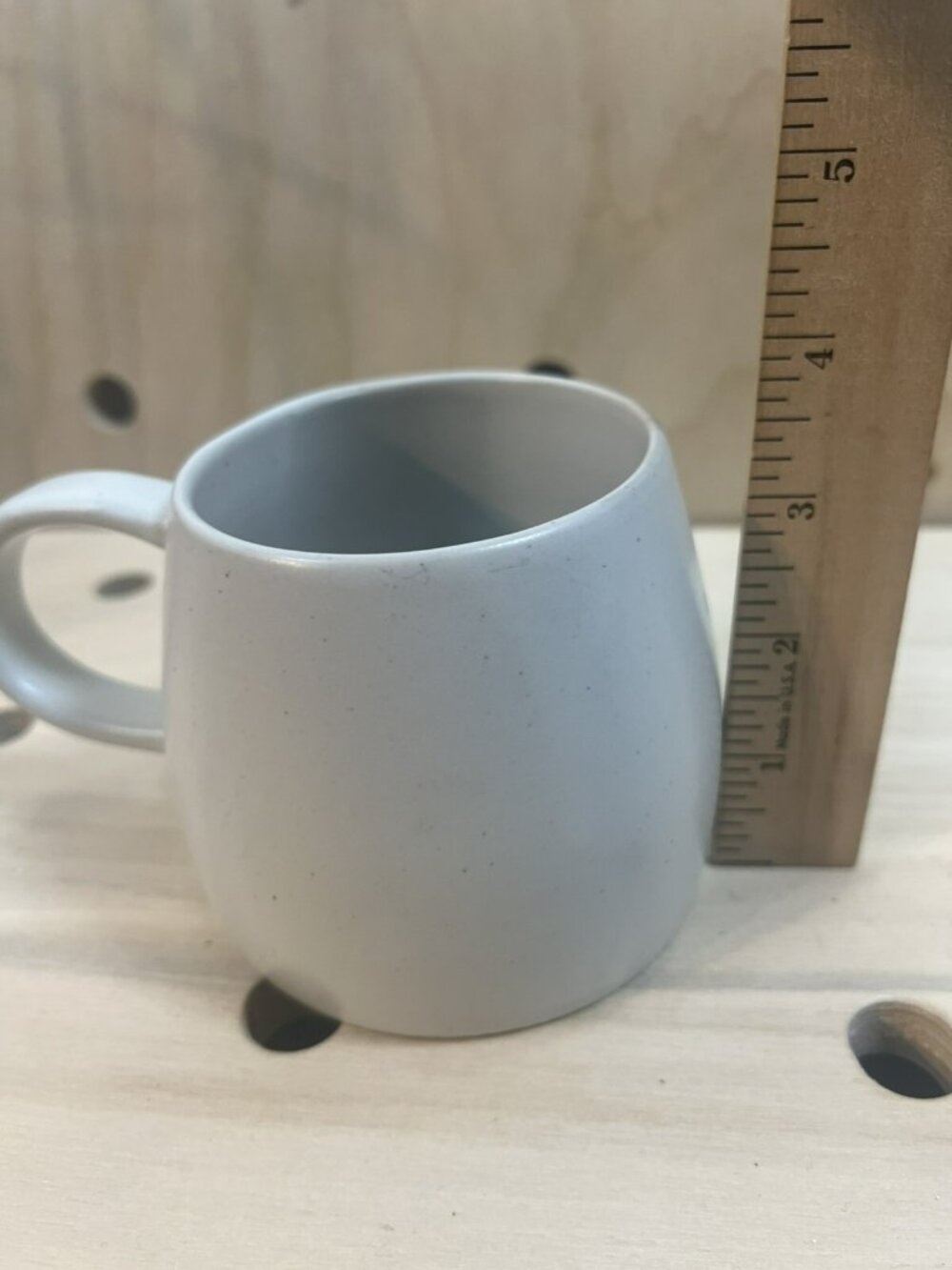World Market White Ridged Sunset Mug Boho Coffee Cup - Picture 4 of 5
